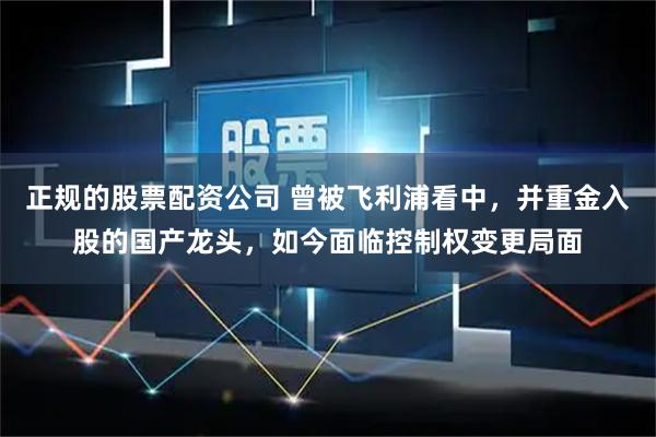 正规的股票配资公司 曾被飞利浦看中，并重金入股的国产龙头，如今面临控制权变更局面